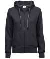 T5436 5436 Tee Jays Ladies Fashion Zip Hooded Sweatshirt Dark Grey colour image